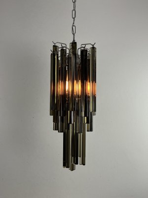 Mid-Century Chandelier with Trefoil Amber Murano Glass in the style of Venini, 1960s-YST-2041111