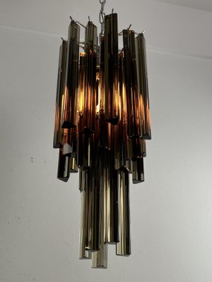 Mid-Century Chandelier with Trefoil Amber Murano Glass in the style of Venini, 1960s-YST-2041111