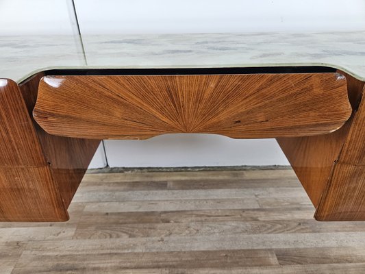 Mid-Century Chest of Drawers in Mahogany Root with Glass Top, 1960-ZUW-2035920