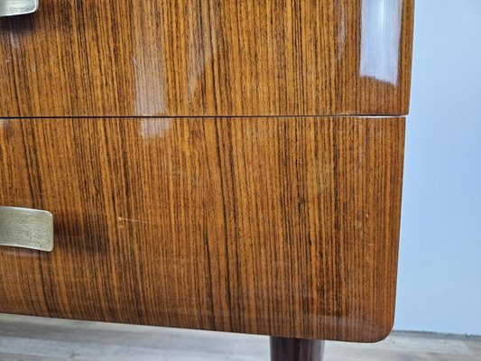 Mid-Century Chest of Drawers in Mahogany Root with Glass Top, 1960-ZUW-2035920