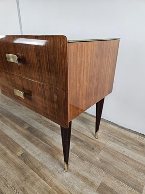 Mid-Century Chest of Drawers in Mahogany Root with Glass Top, 1960-ZUW-2035920