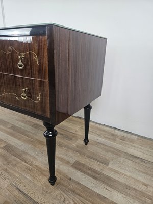 Mid-Century Chest of Drawers with Blue Glass and Four Drawers, 1960s-ZUW-2019891