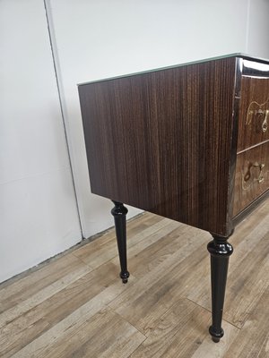 Mid-Century Chest of Drawers with Blue Glass and Four Drawers, 1960s-ZUW-2019891