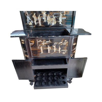 Mid-Century Chinese Bar Cabinet with Hard Stones-TCS-1752637