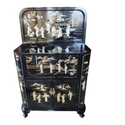 Mid-Century Chinese Bar Cabinet with Hard Stones-TCS-1752637