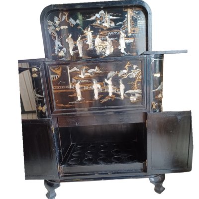 Mid-Century Chinese Bar Cabinet with Hard Stones-TCS-1752637