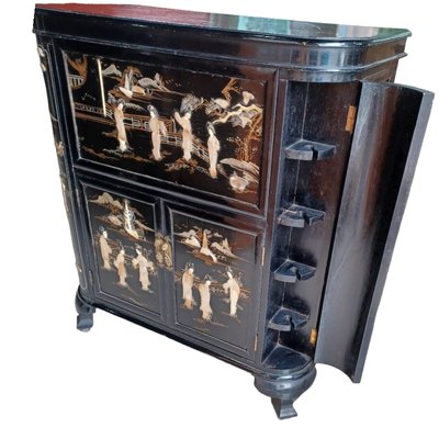 Mid-Century Chinese Bar Cabinet with Hard Stones-TCS-1752637