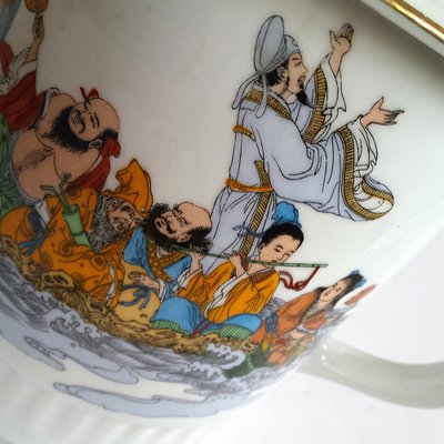 Mid-Century Chinese Eight Immortals Crossing the Sea Lidded Jar by Ran Tao-NUX-1394113