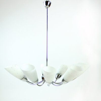 Mid-Century Chrome 10-Arm Ceiling Lamp, 1960s-UL-579720