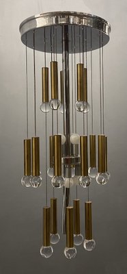 Mid-Century Chrome and Brass Sphere Chandelier from Sciolari-JJC-986909