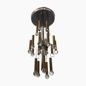 Mid-Century Chrome and Brass Sphere Chandelier from Sciolari-JJC-986909