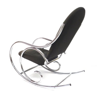 Mid-Century Chrome and Fabric Rocking Chair, 1970s-XID-1329143