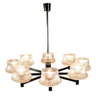 Mid-Century Chrome and Glass Pendant Lamp-FUP-716335