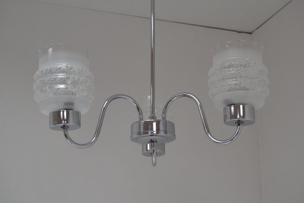 Mid-Century Chrome Chandelier, Czechoslovakia, 1970s-TZ-942405