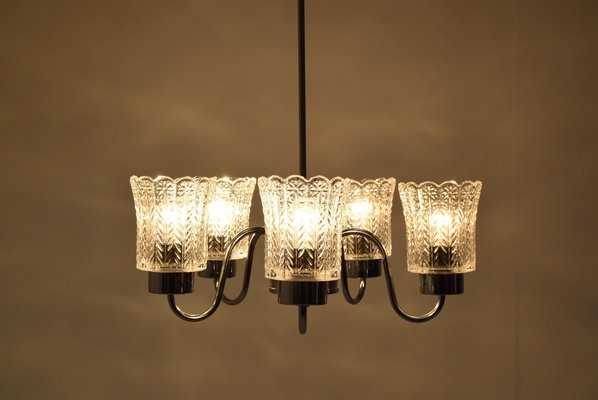 Mid-Century Chrome Chandelier from Jílové u Děčína, 1970s-TZ-750468