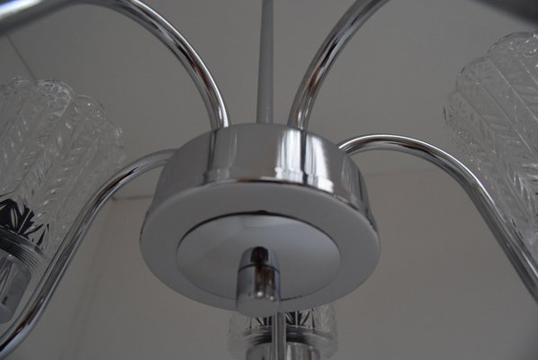 Mid-Century Chrome Chandelier from Jílové u Děčína, 1970s-TZ-750468