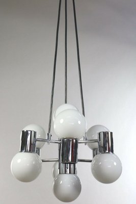 Mid-Century Chrome & Glass Pendant Lamp from Doria Leuchten-FUP-931741