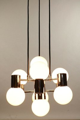 Mid-Century Chrome & Glass Pendant Lamp from Doria Leuchten-FUP-931741