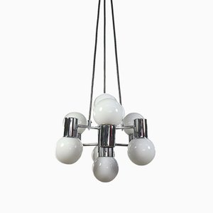 Mid-Century Chrome & Glass Pendant Lamp from Doria Leuchten-FUP-931741