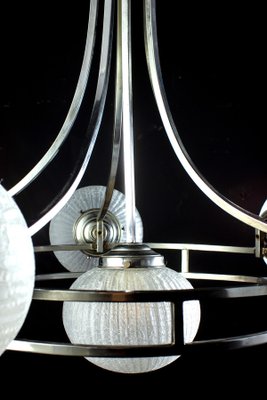 Mid-Century Chrome & Murano Glass Chandelier by Gino Sarfatti, 1960-MBH-1031700