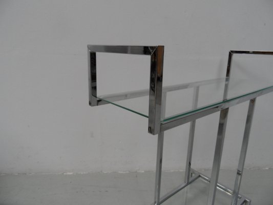 Mid-Century Chrome Side Table with Glass, 1950s-PNJ-1706439