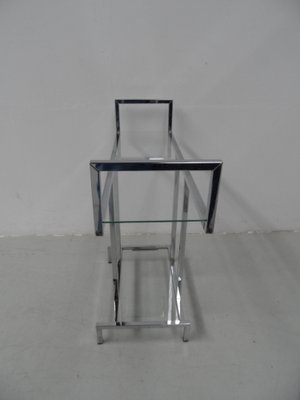 Mid-Century Chrome Side Table with Glass, 1950s-PNJ-1706439