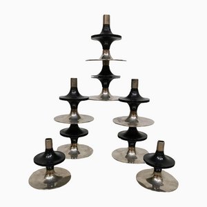 Mid-Century Chrome Stackable Candle Holders from Fritz Nagel, Set of 8-BW-1113748