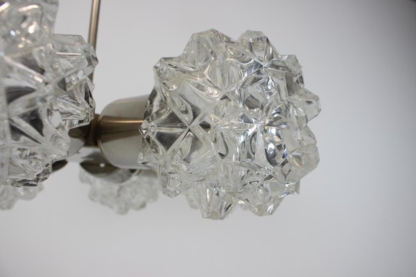 Mid-Century Chrome Steel & Glass Chandelier, 1970s-TZ-1287103