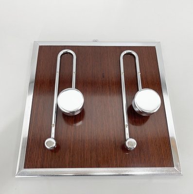 Mid-Century Chrome & Wood Hanger, Italy, 1970s-TZ-1446604