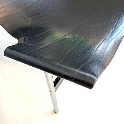 Mid-Century Chromed Black Leather T Chairs by Katavolos, Kelley and Littell for Laverne, Set of 8-GDD-1097215