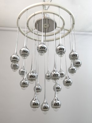 Mid-Century Chromed Metal Chandelier by Angelo Brotto for Esperia, Italy, 1970s-FER-1219481