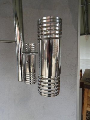 Mid-Century Chromed Spring Chandelier, 1970s-AWL-1289280