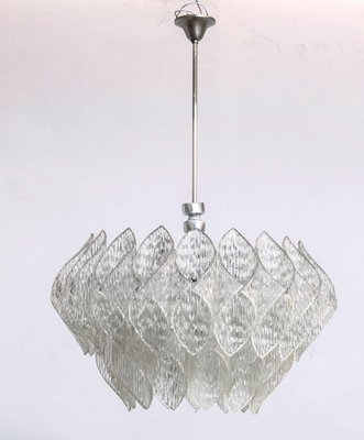 Mid-Century Clear Iced Glass and Acrylic Glass 2-Tier Chandelier, 1960s-KL-620469