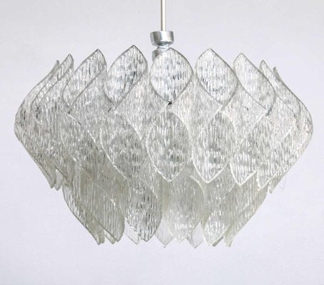 Mid-Century Clear Iced Glass and Acrylic Glass 2-Tier Chandelier, 1960s-KL-620469