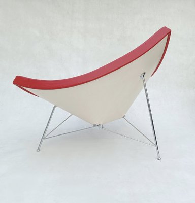 Mid-Century Coconut Lounge Chair in Dark Red Leather by George Nelson for Vitra-RFT-1764422