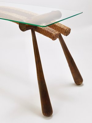 Mid-Century Coffee Occasional Side Table in Maple & Rope by Max Kment, Austria, 1950s-MWV-1706243