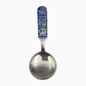 Mid-Century Collectors Spoon in Sterling Silver with Enamel Work by David Anderson, Norway-CZ-1794559