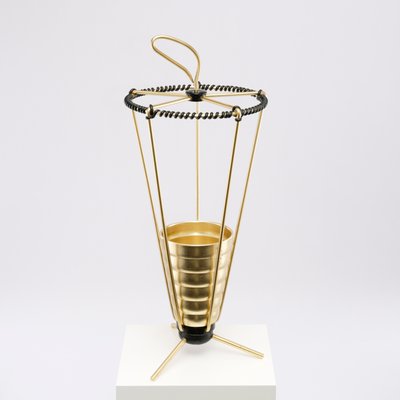 Mid-Century Conical Gilt Umbrella Stand, 1950s-QBR-1058027