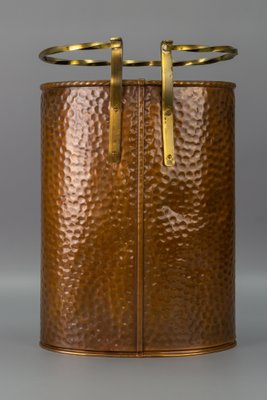 Mid-Century Copper and Brass Umbrella Stand with Knight and Coat of Arms-KEG-1253759