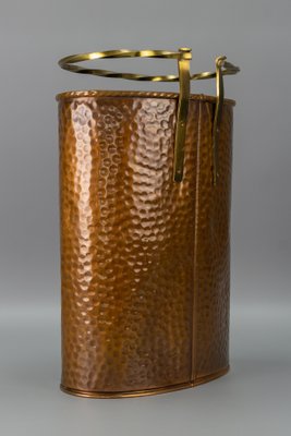 Mid-Century Copper and Brass Umbrella Stand with Knight and Coat of Arms-KEG-1253759