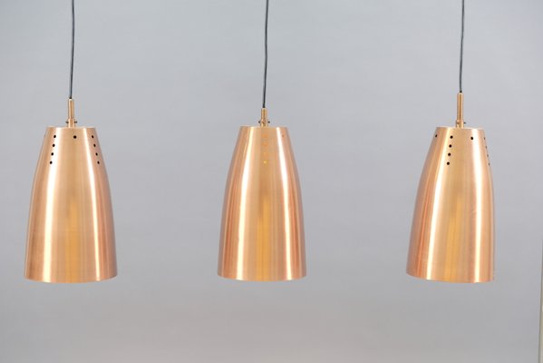 Mid-Century Copper Church Ceiling Lamps, Set of 3-CIP-580833