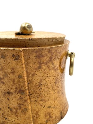 Mid-Century Cork and Brass Box, France, 1950s-TXN-1820085