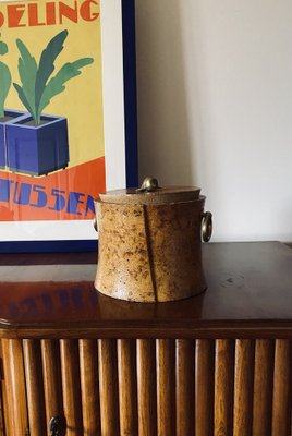 Mid-Century Cork and Brass Box, France, 1950s-TXN-1820085