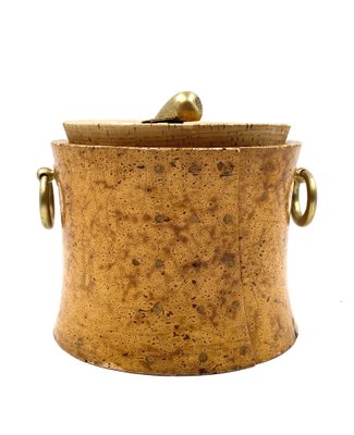 Mid-Century Cork and Brass Box, France, 1950s-TXN-1820085