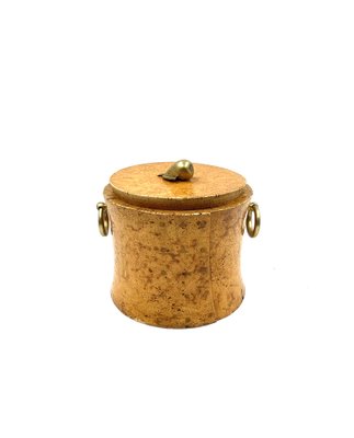 Mid-Century Cork and Brass Box, France, 1950s-TXN-1820085