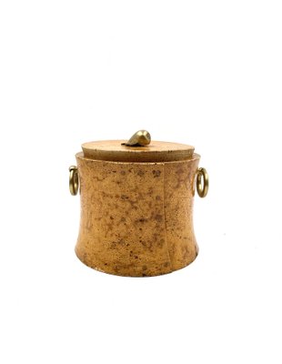 Mid-Century Cork and Brass Box, France, 1950s-TXN-1820085