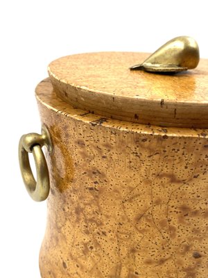 Mid-Century Cork and Brass Box, France, 1950s-TXN-1820085