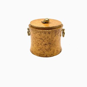 Mid-Century Cork and Brass Box, France, 1950s-TXN-1820085