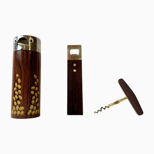 Mid-Century Corkscrew, Brass Bottle Opener and WMF Bird Peanut Dispenser, 1970s, Set of 3-LCR-1761204