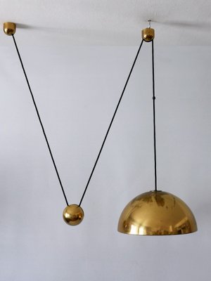 Mid-Century Counterweight Brass Pendant Lamp by Florian Schulz, 1960s-WPT-2016371